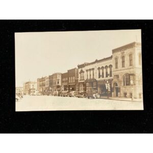 Gamble Stores, Peterson Merc Co & The Joels Store  Cars RPPC Postcard