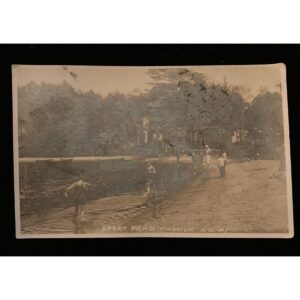 Great Pond Kingston New Hampshire RPPC Postcard  Bathing Suits Bathers