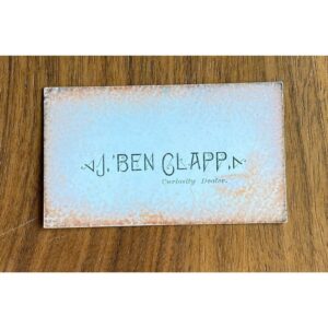 J Ben Clapp Curiosity Dealer Calling Card Business Card