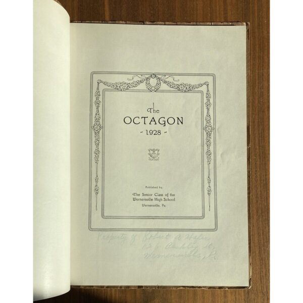 Octagon Wernersville High School Pennsylvania Yearbook 1928 Year Book