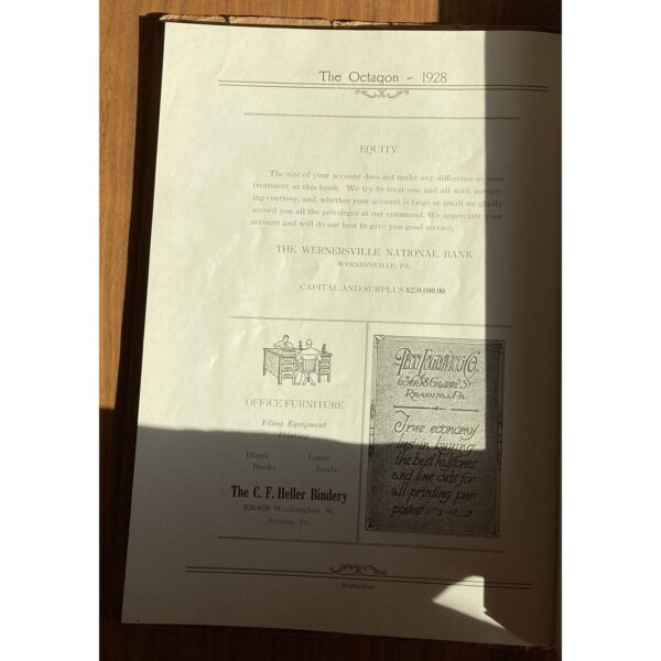 Octagon Wernersville High School Pennsylvania Yearbook 1928 Year Book