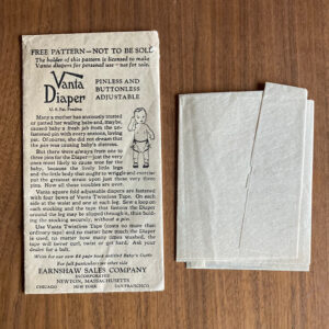 Vanta Baby Garments Advertising Envelope & Vanta Diaper Pattern Earnshaw Vintage