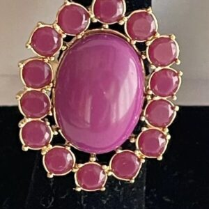 Kate Spade NY Pasiley Park Cocktail Ring Large Purple Stone Ring Size 6.5