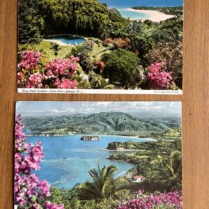 Shaw Park Gardens Jamaica Postcard & Port Maria Bay Lot of 2 Continental Size