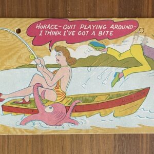 Horace Quit Playing Around I Think I Got A Bite Fishing Postcard Vintage