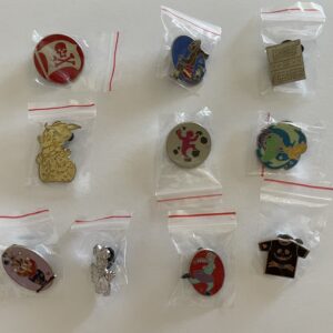 Disney Pins Lot Of 10 Pins Mickey Minnie Clown Skater Climber Mater Sign & More