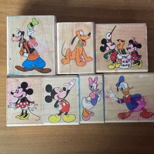 Mickey Mouse & Friends Rubber Stamps Lot Of 7 By Rubber Stampede Donlad Pluto