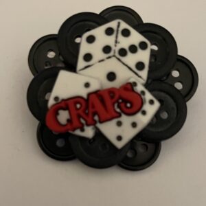 Craps Pin Gambling Buttons Pin Brooch