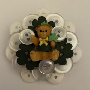 St Patrick's Day Teddy Bear Pin Brooch