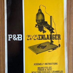 P & B 2 1/4 x 2 1/4 Enlarger Assembly Instructions Booklet