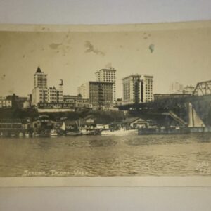 Skyline Tahoma Washington RPPC Postcard WP Fuller & Co Fuller Paints Sign Texaco