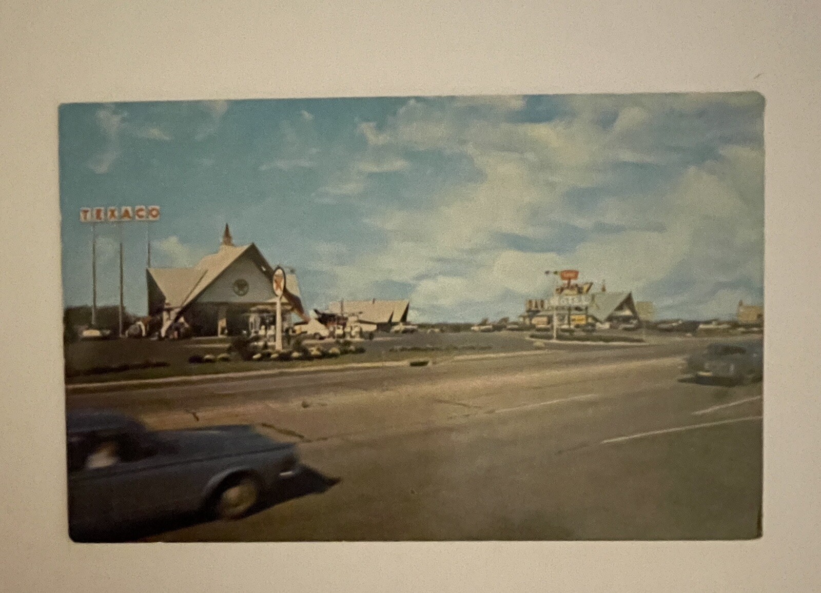 Texaco Gas Station Pennsylvania Postcard Mum's Motel Pennsylvania Hwy 90