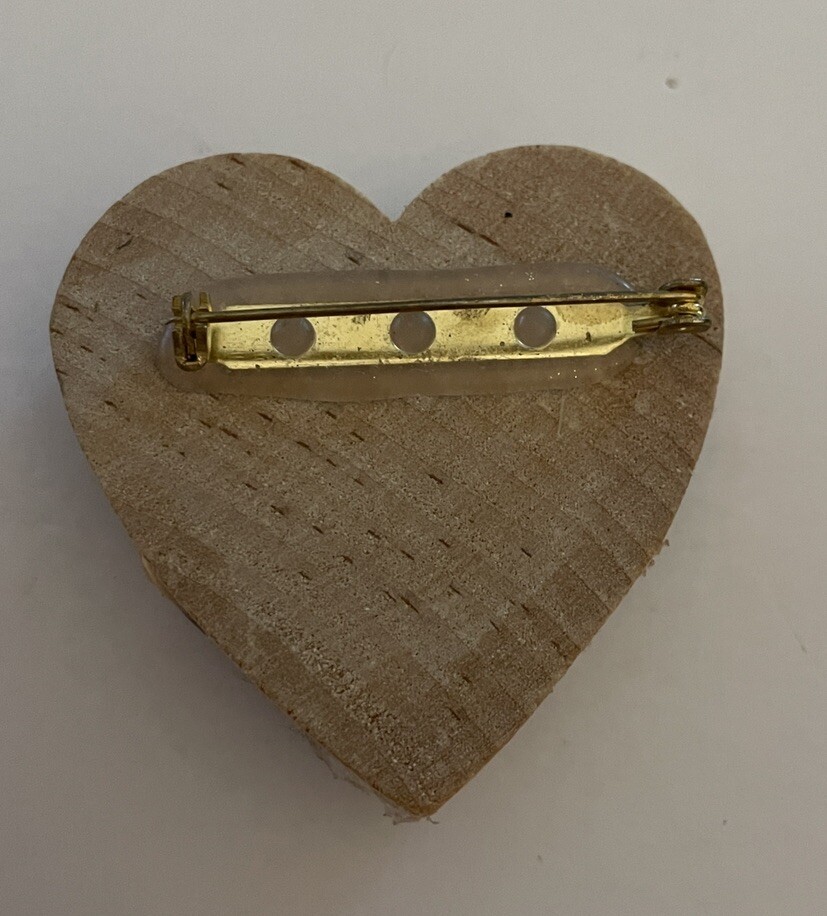 Decorative Beaded Heart Brooch Pin - Image 2