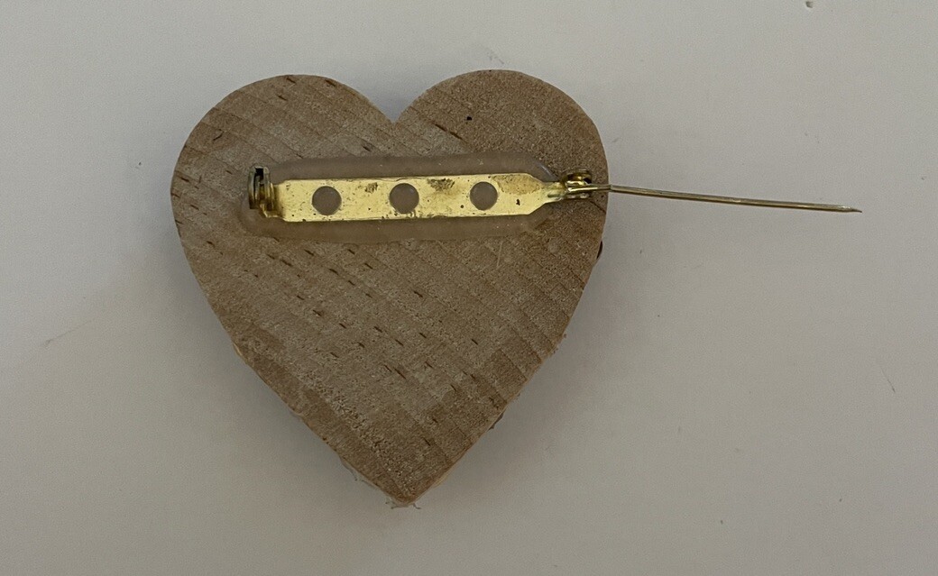 Decorative Beaded Heart Brooch Pin - Image 3