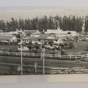 Farmers Market 3rd Fairfax Los Angeles California Postcard RPPC Old Car Trimmed