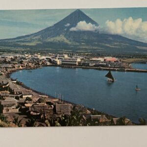 Phillipines The Volcanic Peak Mt. Mayon Near Legaspi Postcard Pan Am Airlines