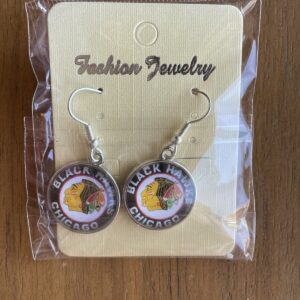 Chicago Black Hawks NHL Hockey Team Earrings