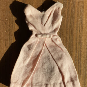 Barbie Doll Clothes PAK Outfit Pale Pink Cotton Campus Belle Bow Dress Vintage