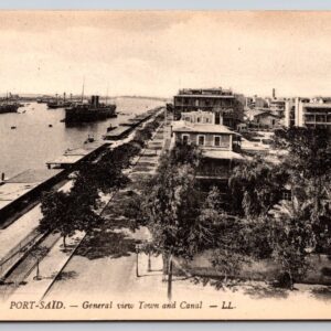 Port Said General View Town And Canal Postcard