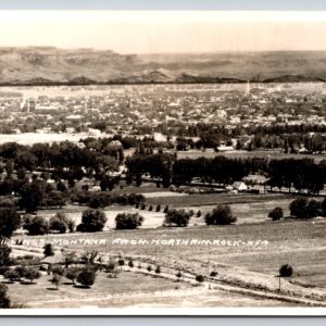 Billings Montana From The North Rim Rock Postcard RPPC