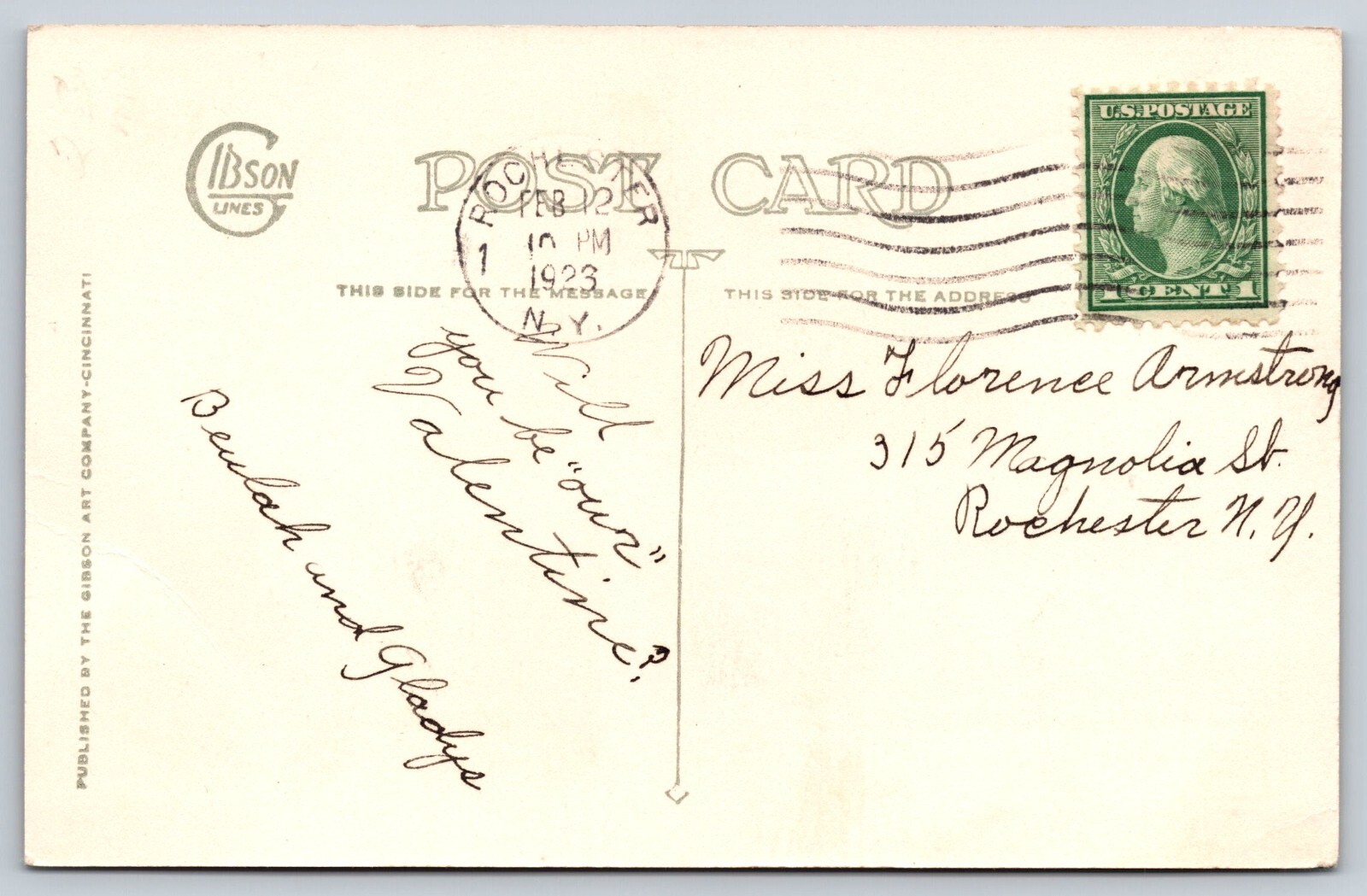 Forgive My Checkered Past Little Boy and Girl Postcard Gibson Lines - Image 2