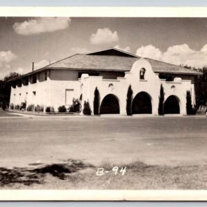 Mission Style Theater Building Postcard RPPC Theatre Postcard