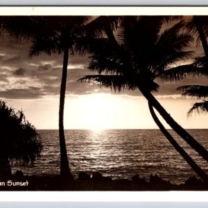 Hawaiian Sunset Postcard RPPC