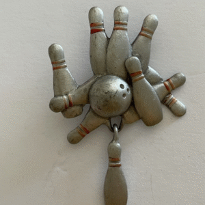 Bowling Pins And Bowling Ball Brooch Pin Pewter By Spoontiques