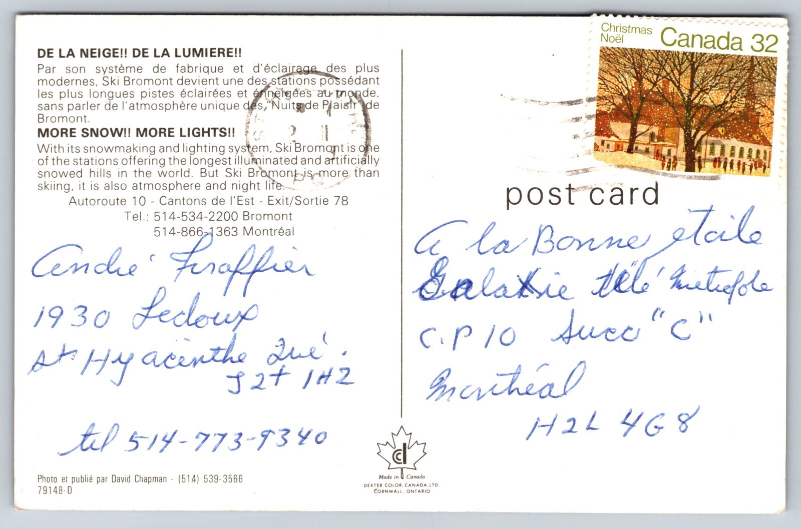Ski Bromont Le Sori C'est Clair Postcard - Image 2