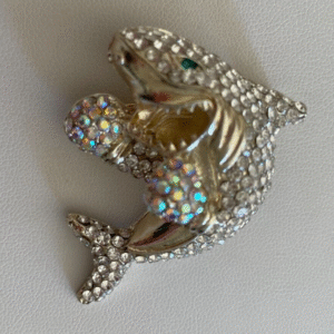 Rhinestones Shark Pin