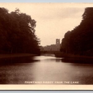 Fountains Abbey From The Lake Postcard RPPC