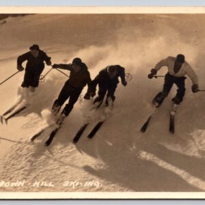 Down Hill Skiing Postcard RPPC
