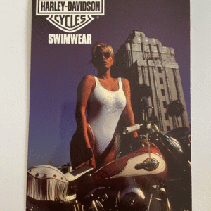 Harley Davidson Swimwear Motorcycle Postcard Woman In Bathing Suit Postcard