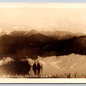Mt Mc Kinley Alaska Elevation 23000 ft Postcard RPPC