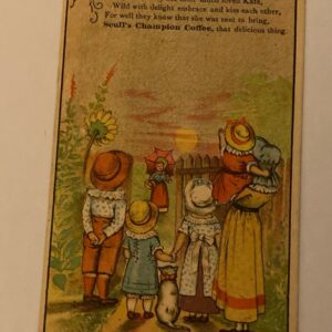 Scull's Champion Coffee Children Waiting At The Gate Trade Card