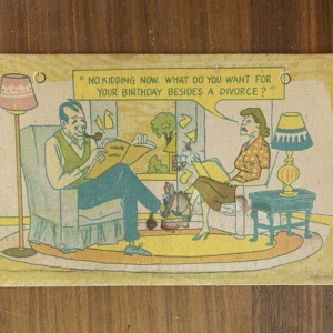 What Do You Want For Your Birthday Besides A Divorce Postcard Vintage Oversized