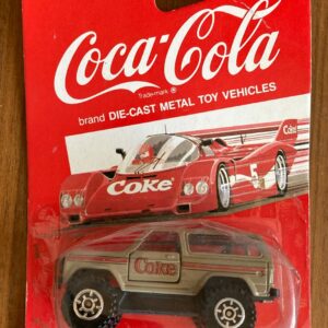 Coca-Cola Coke Gold Jeep 4 x4 Diecast Car Metal Toy 1/64 Hartoy Vintage 1988