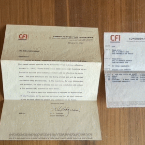 Consolidated Film Industries Letter Jan 1967 To Tell-Pics San Antonio Texas