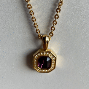 SAL Swarovski Crystal Necklace Gold Tone Signed