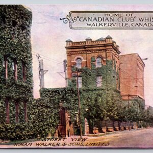 Home Of Canadian Club Whisky Walkerville Canada Postcard Street View Hiram