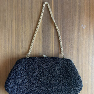 Expressly For Gimble's Black Beaded Purse Vtg Gimble's Evening Bag Made In Japan