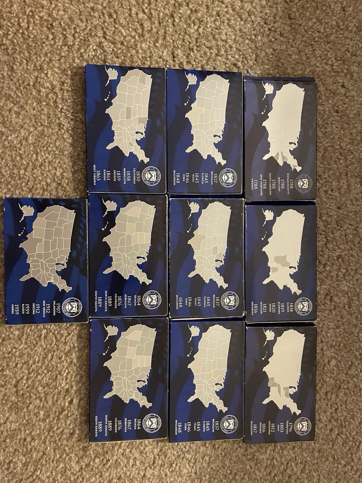 2000-2008 United States Mint 50 State Quarters Proof Sets W/COA 10 Sets - Image 2
