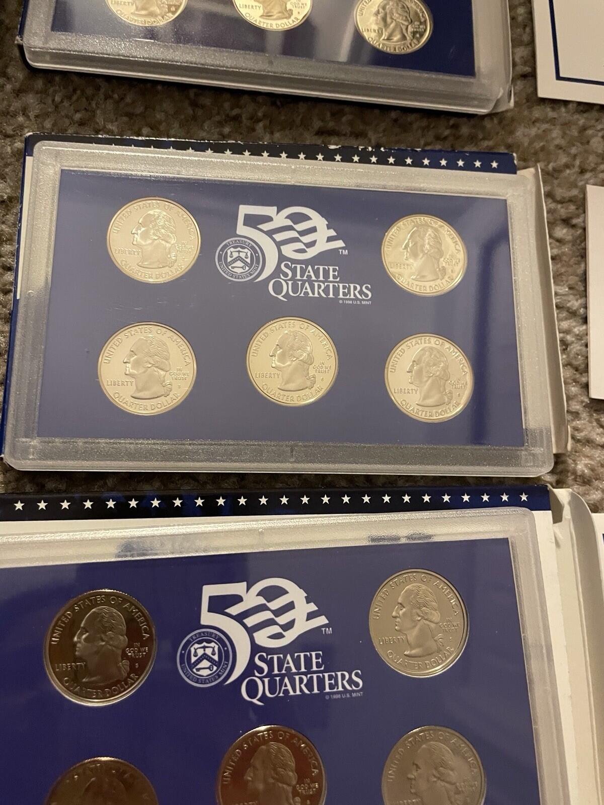 2000-2008 United States Mint 50 State Quarters Proof Sets W/COA 10 Sets - Image 7