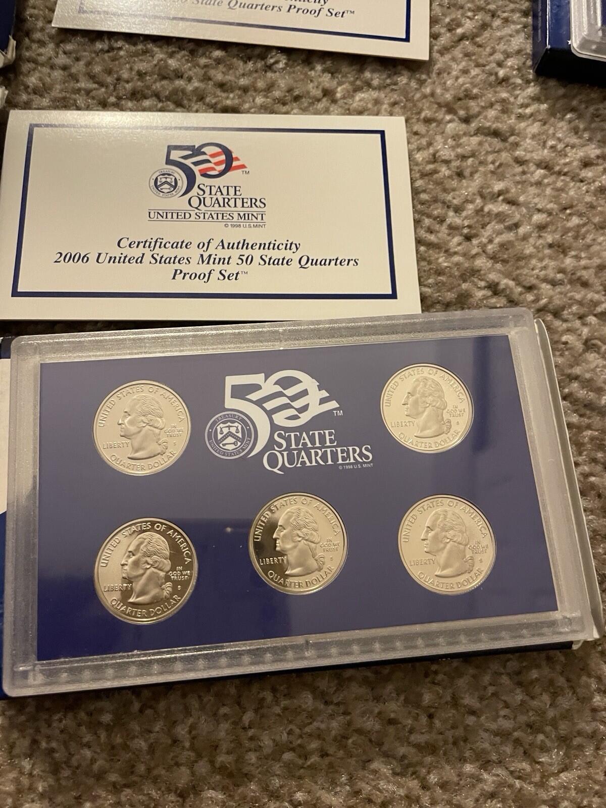 2000-2008 United States Mint 50 State Quarters Proof Sets W/COA 10 Sets - Image 9