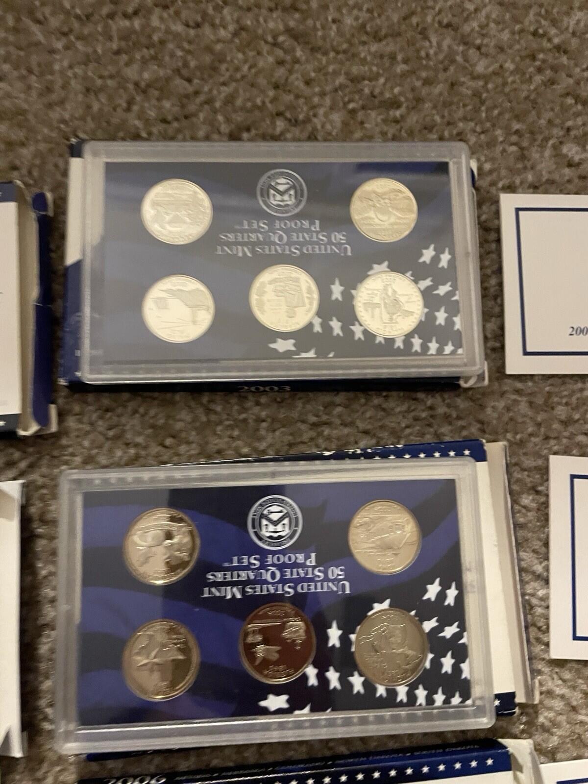 2000-2008 United States Mint 50 State Quarters Proof Sets W/COA 10 Sets - Image 14