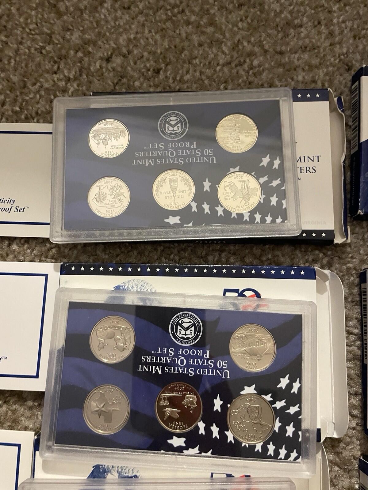 2000-2008 United States Mint 50 State Quarters Proof Sets W/COA 10 Sets - Image 15