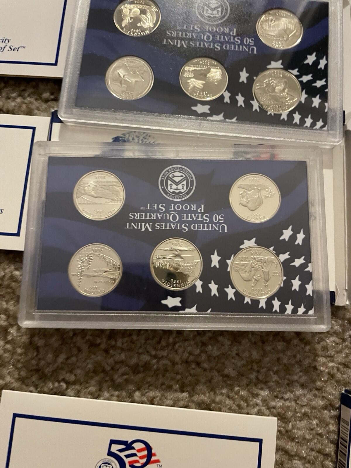 2000-2008 United States Mint 50 State Quarters Proof Sets W/COA 10 Sets - Image 16