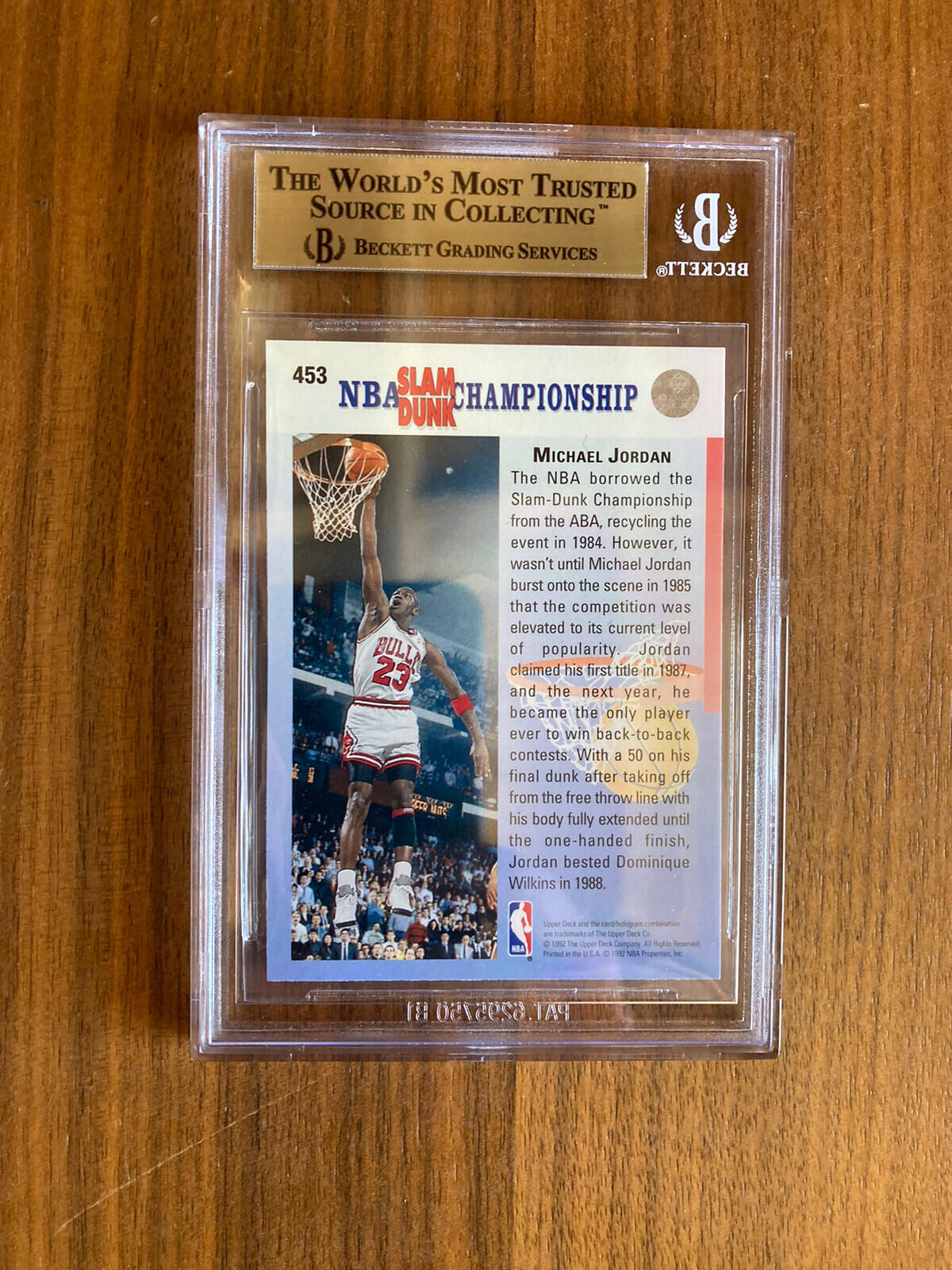1992 UD Michael Jordan 453 In Your Face Date Error BGS 9.5 Basketball Card - Image 2