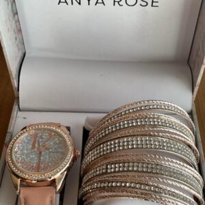 Anya Rose Watch And Bangles Bracelet Set New In Box NOS NEEDS NEW BATTERY