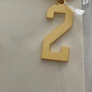 #2 Pendant Necklace Baseball Football Number Necklace Gold Tone